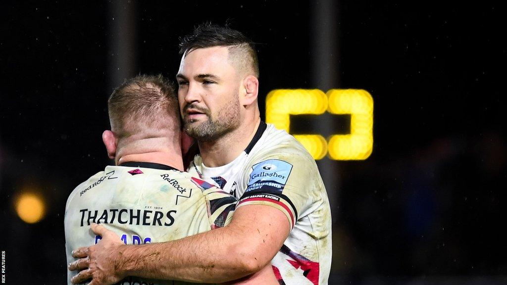 Elliott Stooke (right) playing for Bristol