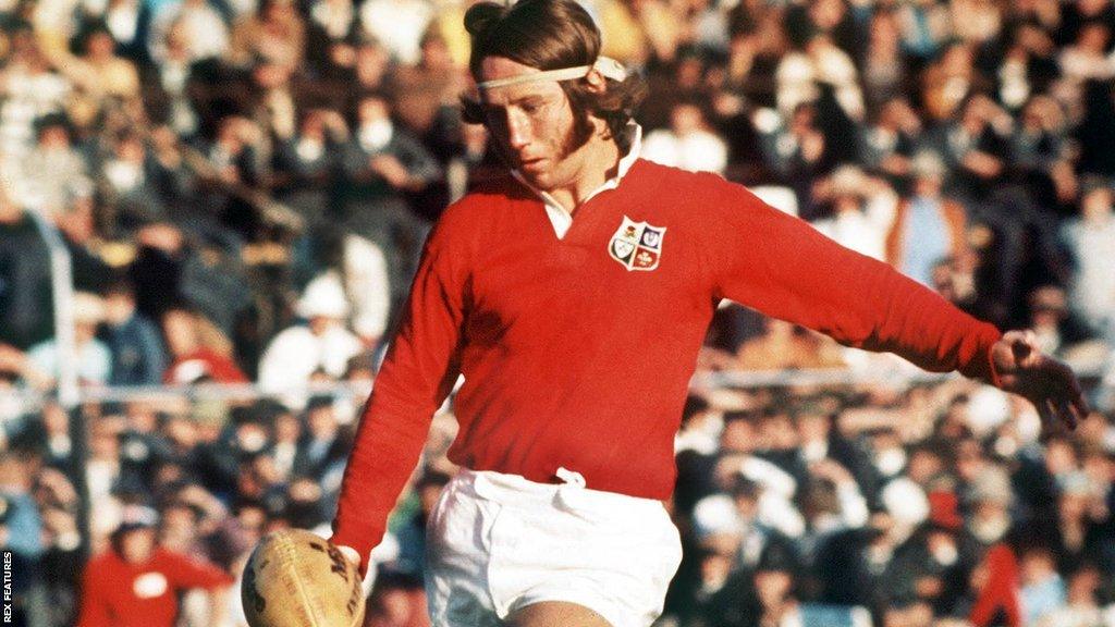 JPR Williams in action on the British and Irish Lions' tour of South Africa in 1974