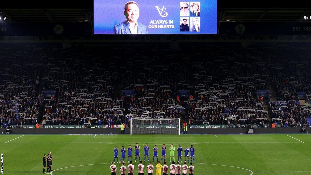 A minute's applause was held at the King Power Stadium to remember the five people who died in the tragic helicopter crash outside the ground five years ago