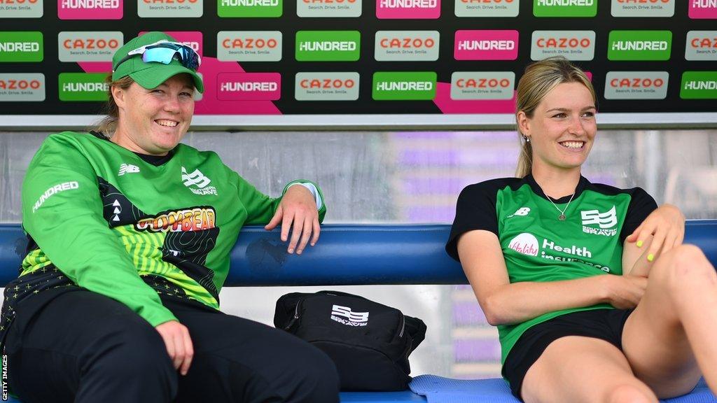 Anya Shrubsole and Lauren Bell