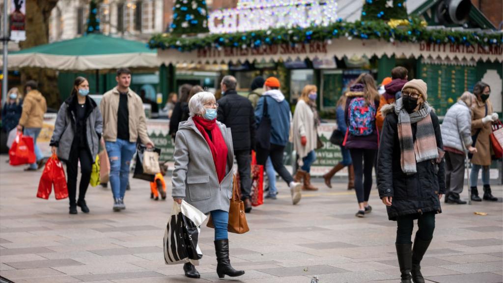 A woman shopping in Cardiff