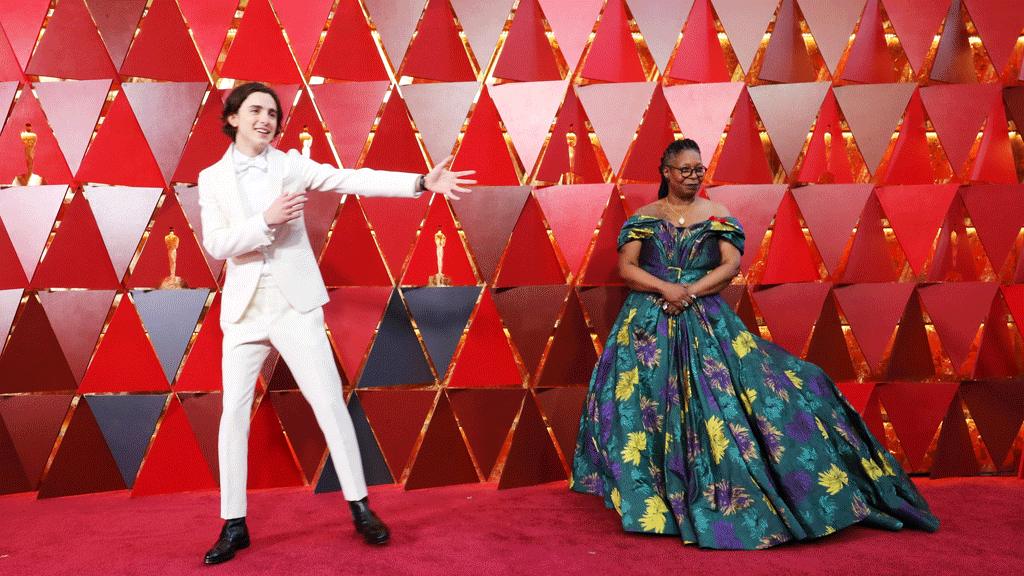 Timothee Chalamet and Whoopi Goldberg