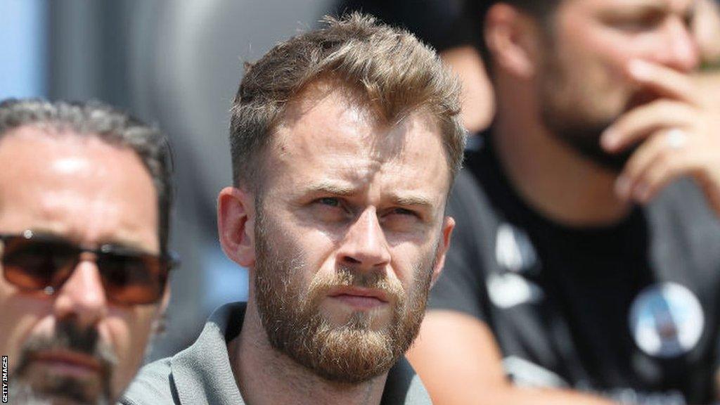 Josh Marsh watches on at Swansea's training ground