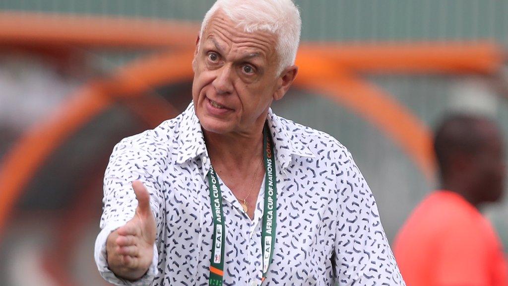 Burkina Faso coach Hubert Velud on the touchline during the 2023 Africa Cup of Nations