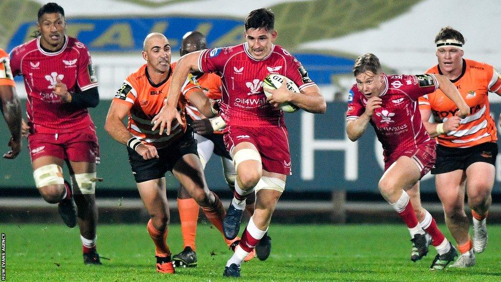 Tomas Lezana in action for Scarlets