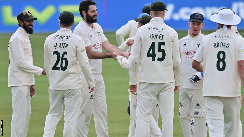 Nottinghamshire celebrate wicket