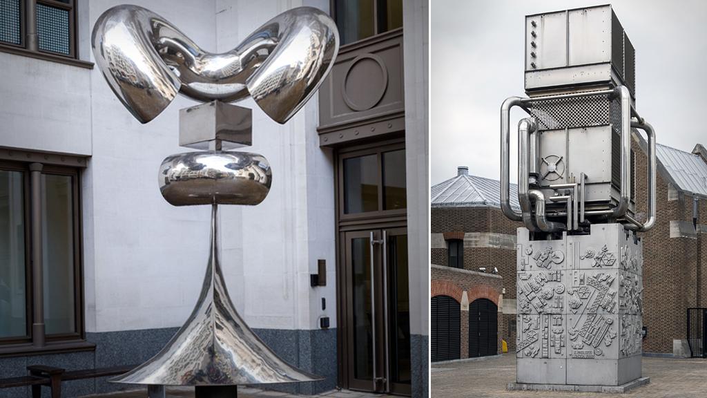 Ritual by Antanas Brazdys, 1968-69 - Woolgate Exchange, London. Ventilation Shaft Cover by Eduardo Paolozzi, 1982 - Pimlico, London.