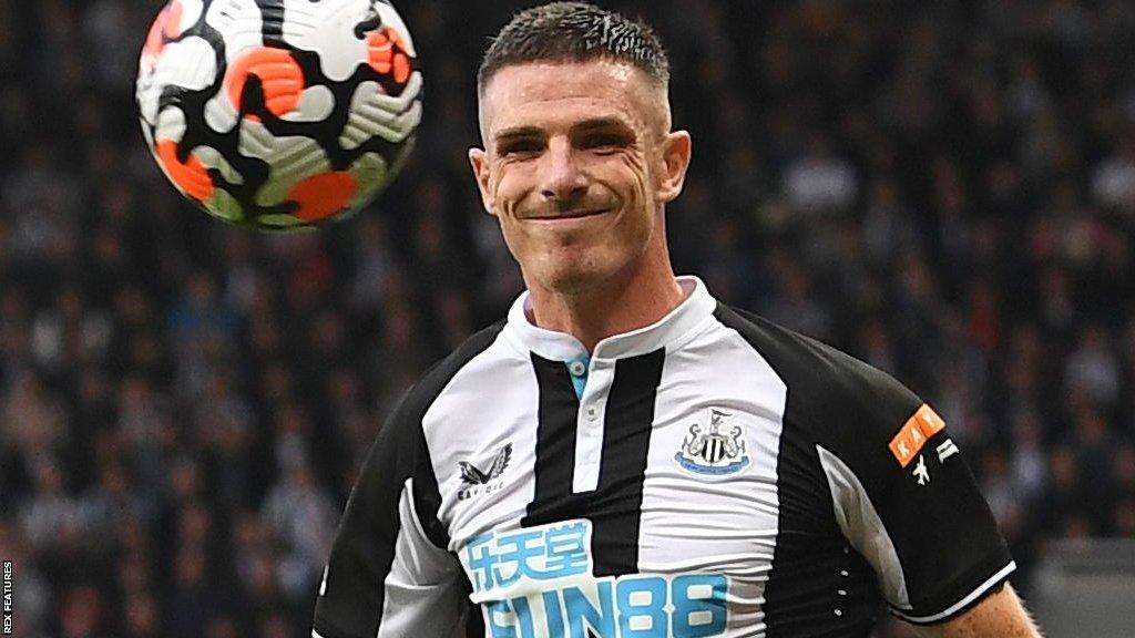 Ciaran Clark playing for Newcastle United