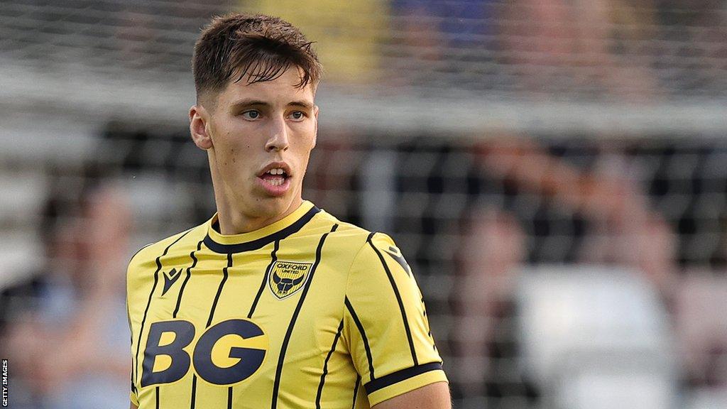 Oxford United defender Stephan Negru in action during a League One match.