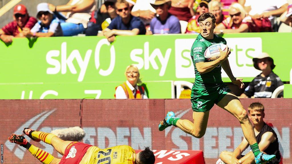 Matty Ashton playing for Warrington Wolves