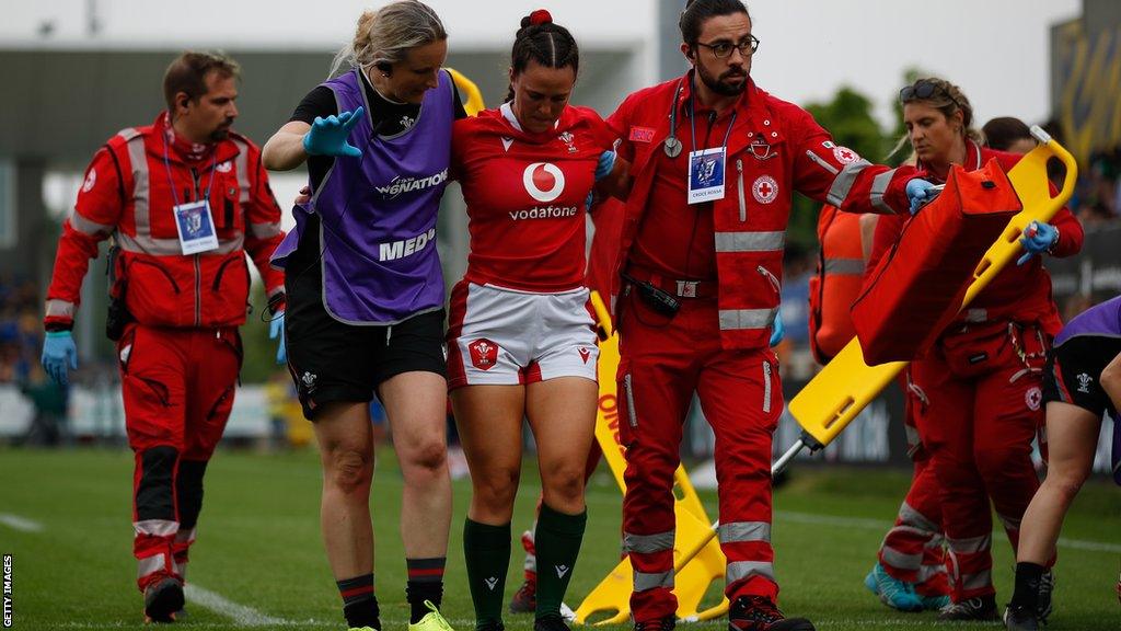 Ffion Lewis coming off injured against Italy