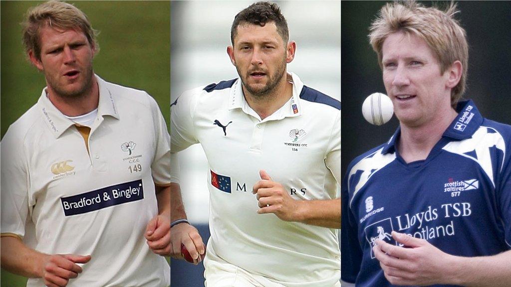 Matthew Hoggard, Tim Bresnan and John Blain