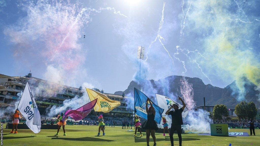 Performers on the pitch at Newlands ahead of first ever SA20 match