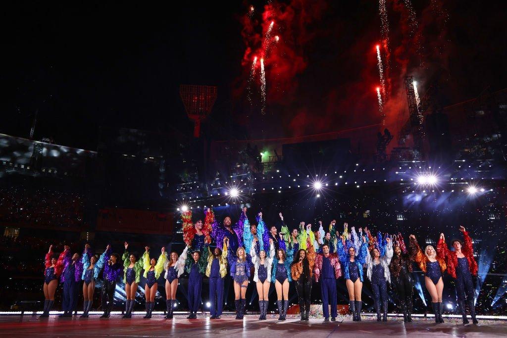 Swift and her backing dancers bowed on stage as their performance came to a close, with fireworks set off above the cricket ground.