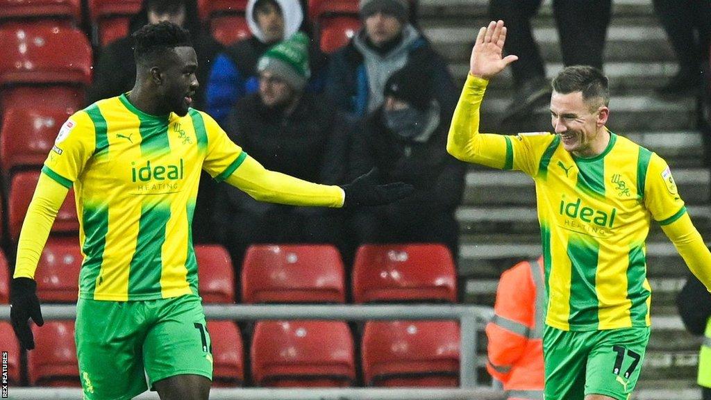 Daryl Dike and Jed Wallace (right) were involved in both Albion goals at the Stadium Of Light