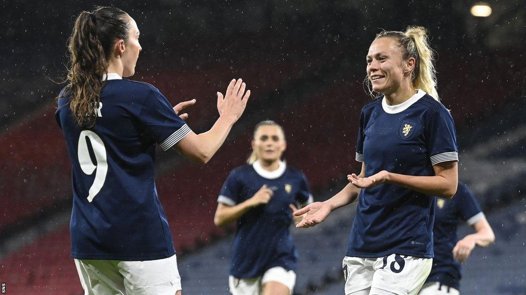 Scotland women celebrate