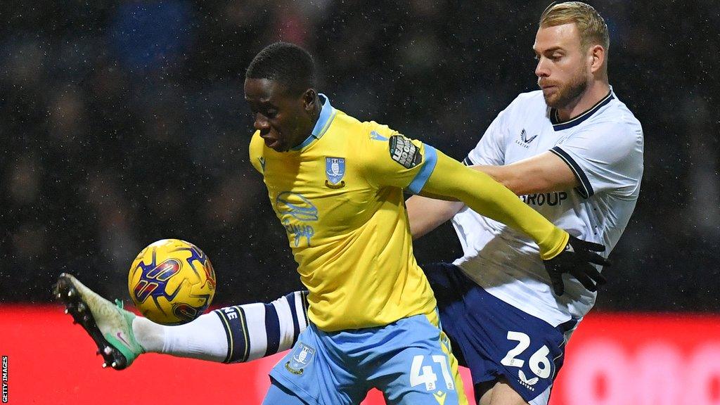 Action from Preston North End Sheffield Wednesday