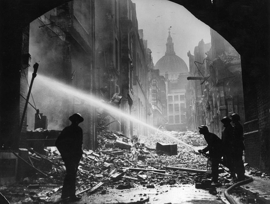 Firefighters battling fires around the blitz
