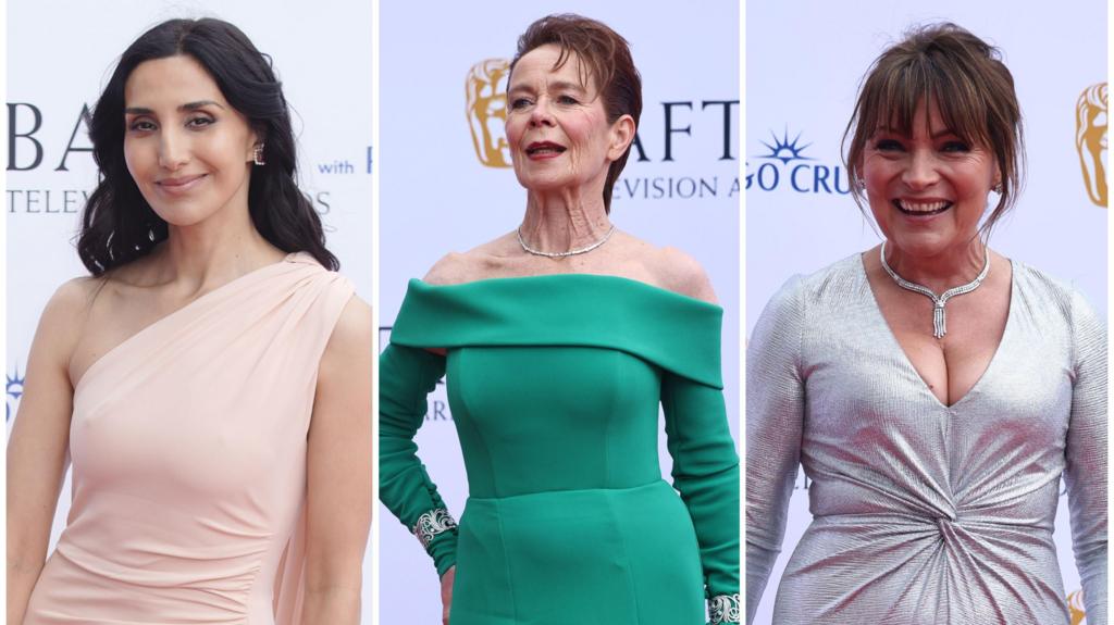 Narges Rashidi, Celia Imrie and Lorraine Kelly in a split image.