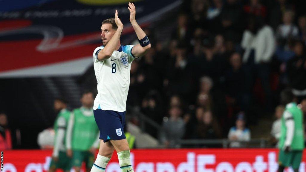 Jordan Henderson leaves he pitch while being booed during the second half of England's friendly win over Australia