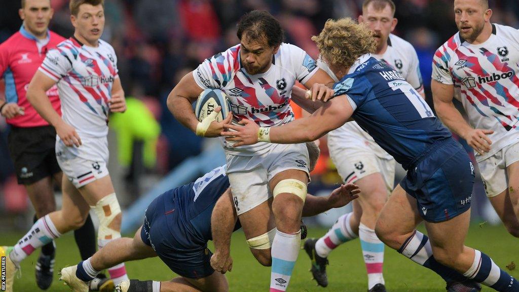 Steven Luatua with the ball for Bristol