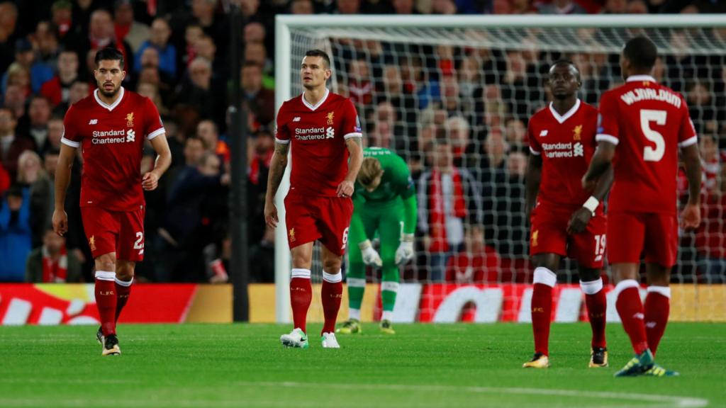 Liverpool look dejected as Sevilla equalise