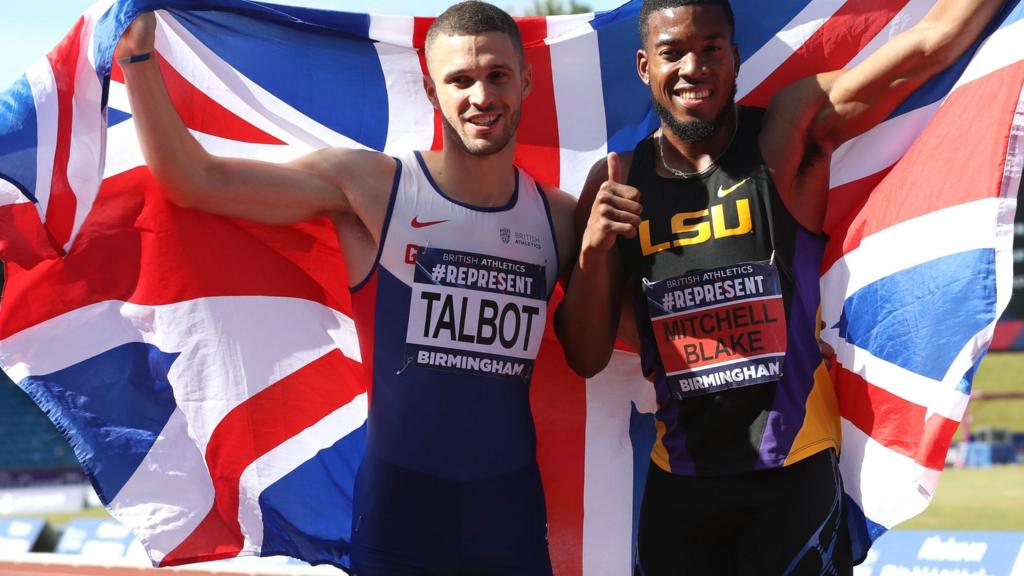 Nethaneel Mitchell-Blake celebrates alongside Danny Talbot