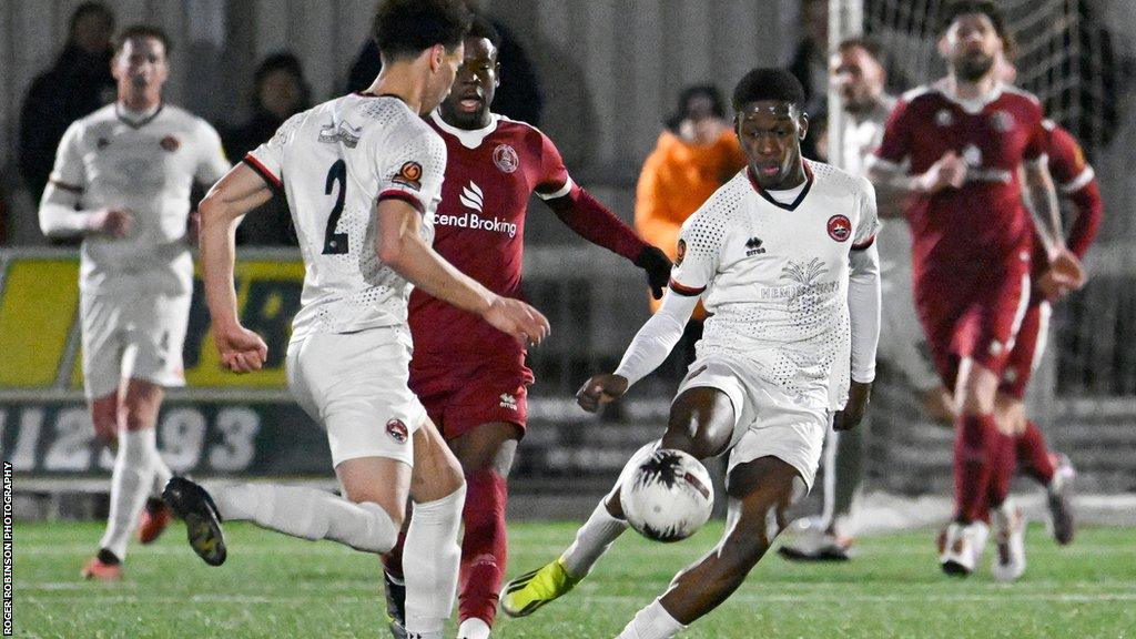 Truro City playing at Gloucester City