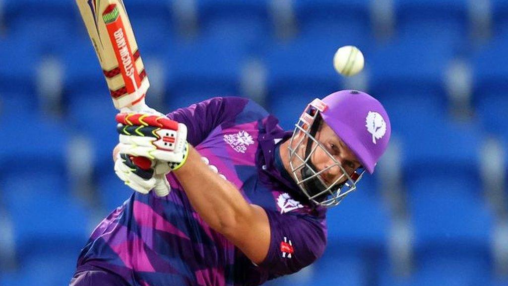 George Munsey in batting action for Scotland