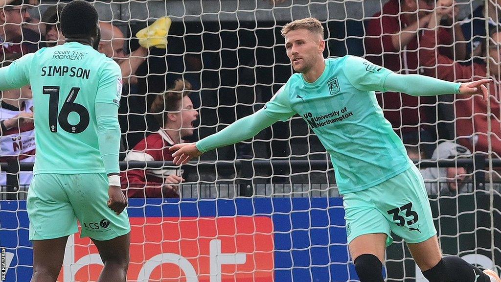 Patrick Brough scores for Northampton