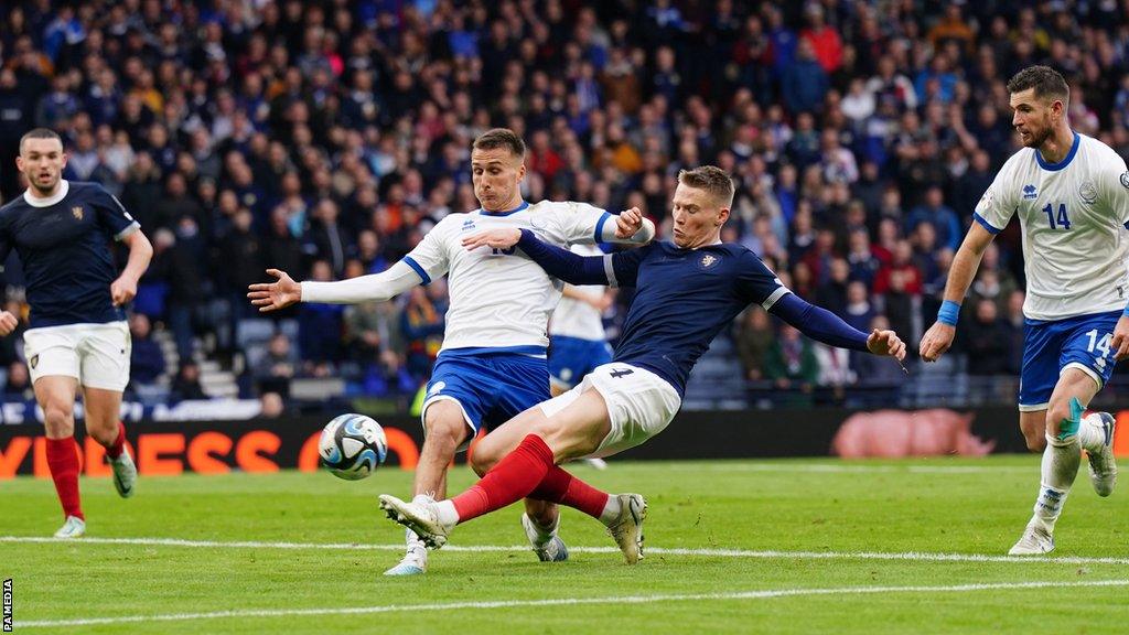 Scotland's Scott McTominay makes it 2-0 at Hampden