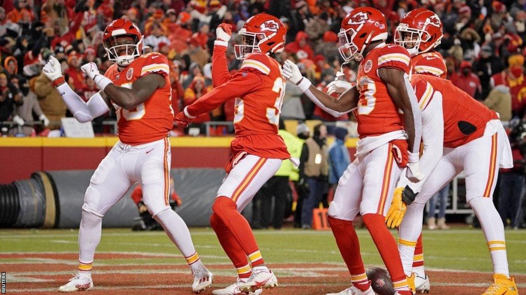 Kansas City Chiefs players celebrate