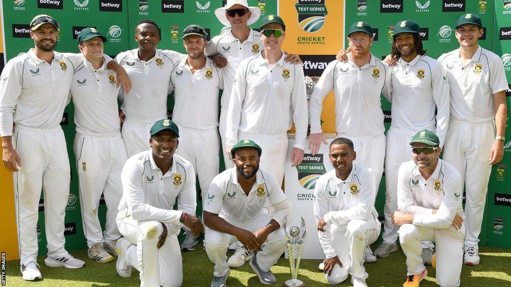 South Africa with the Test series trophy