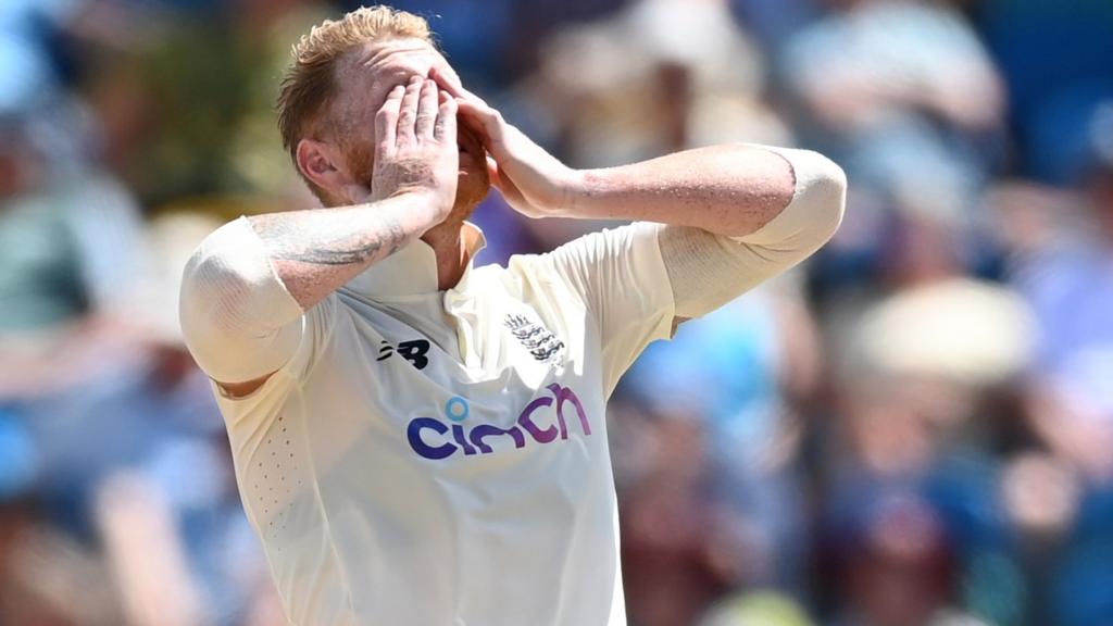 England's Ben Stokes puts his head in his hands