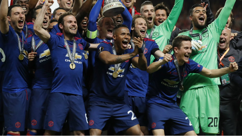 Manchester United celebrate