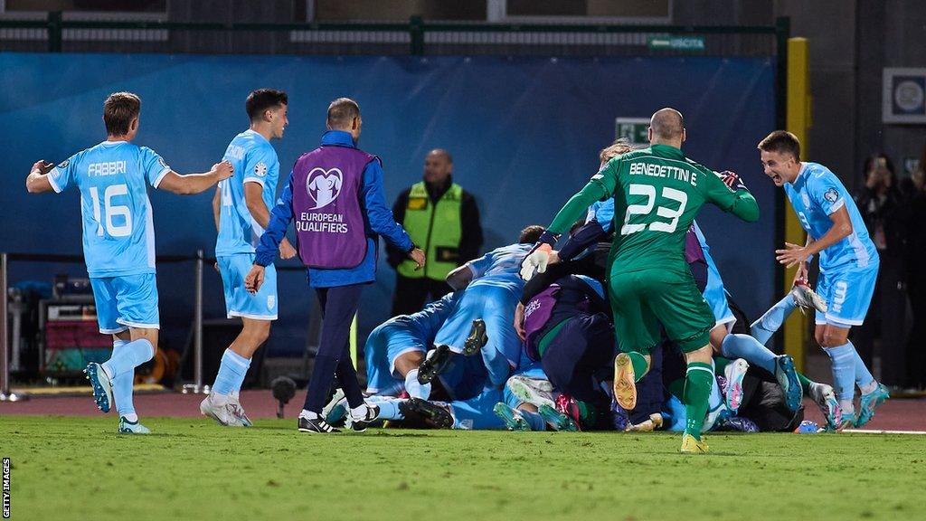 San Marino players celebrate