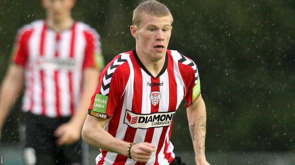 James McClean in action for Derry City in 2011 shortly before signing for Sunderland