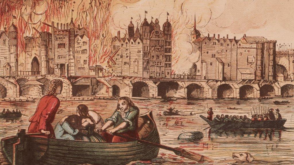 Painting of Great Fire of London