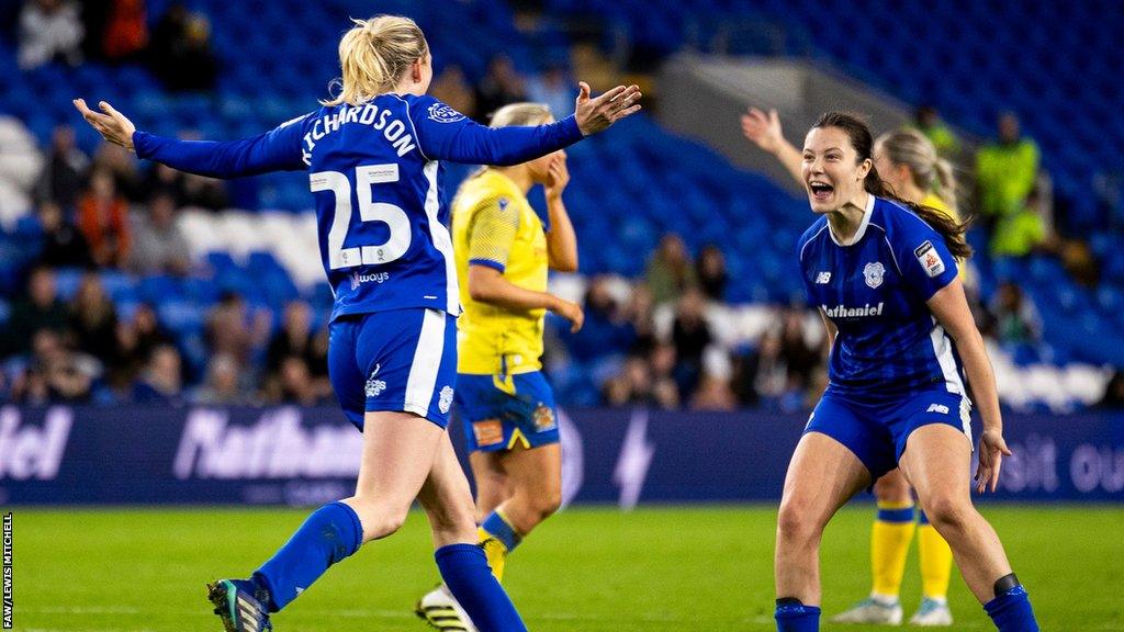 Tija Richardson in action for Cardiff City