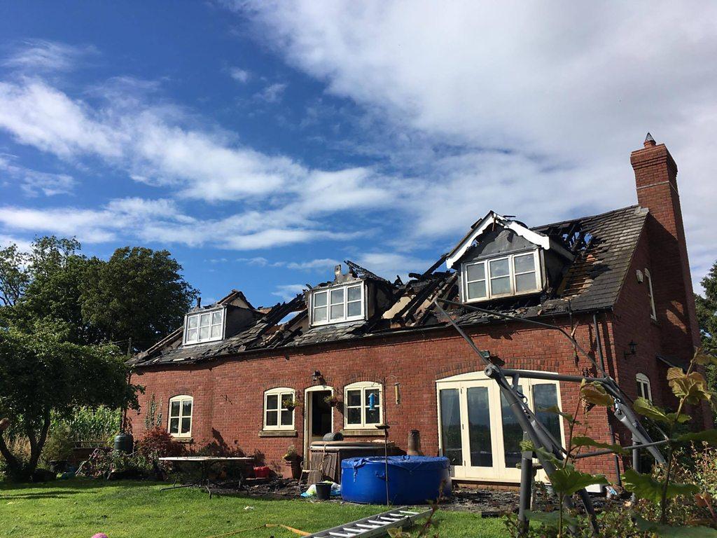 House struck by lightning