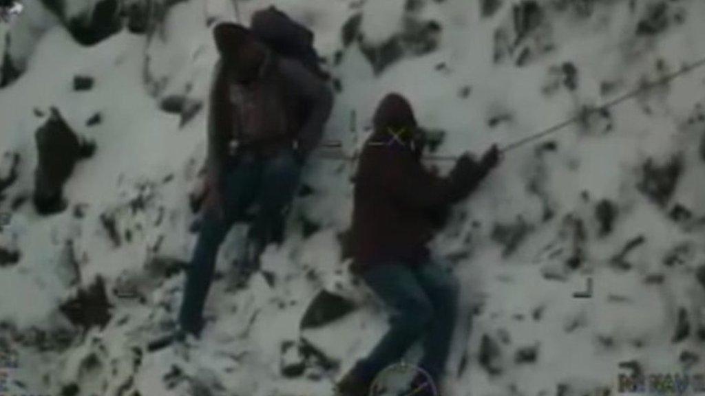 Walkers stuck on Crib Goch, Snowdon