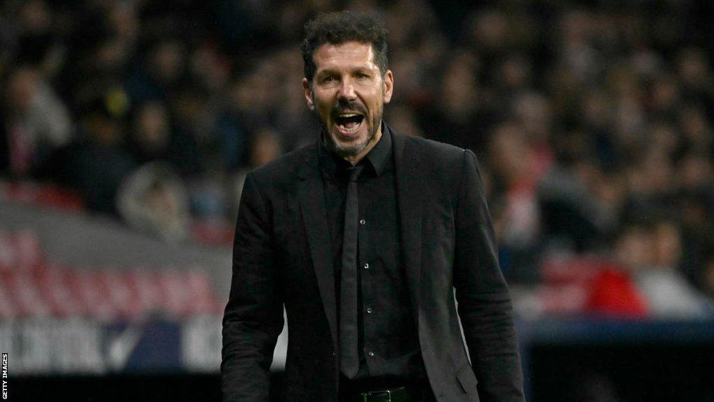 Atletico Madrid boss Diego Simeone shout on the touchline