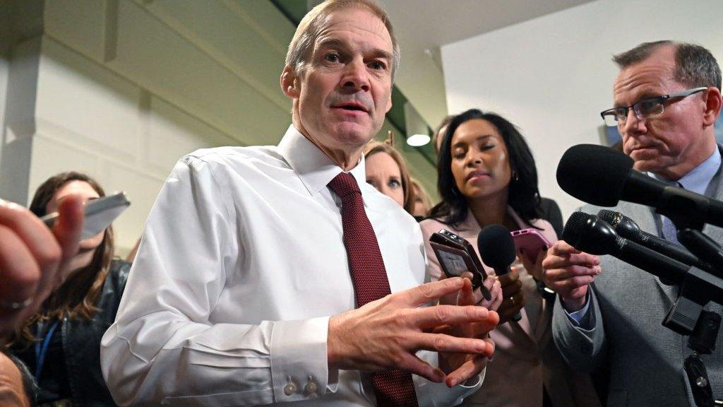 Jim Jordan talking to reporters on Monday