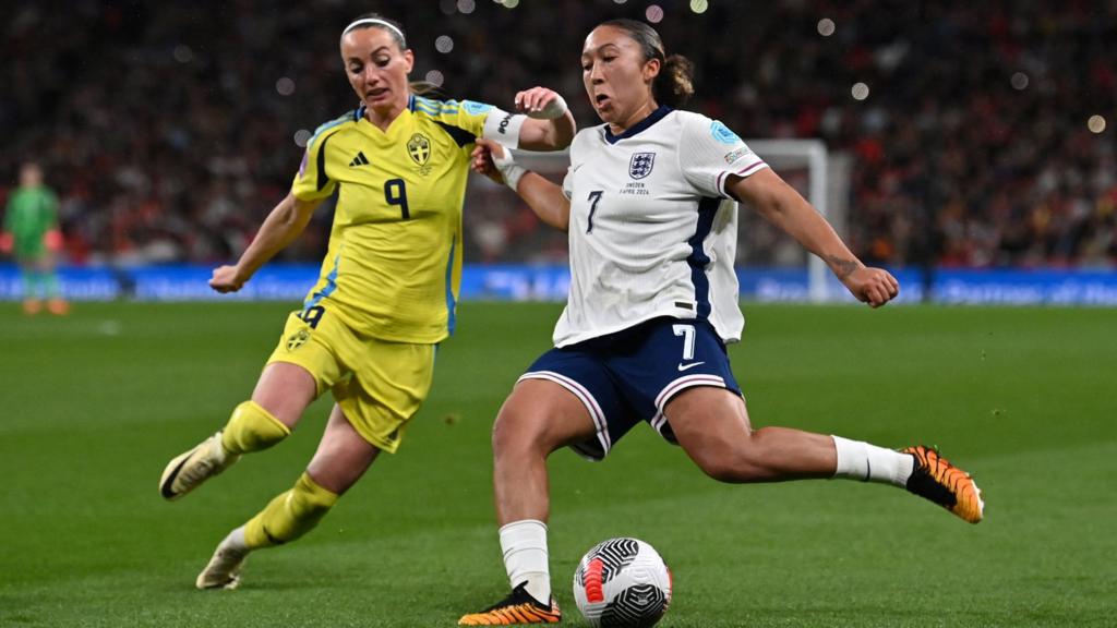 England's Lauren James in action against Sweden