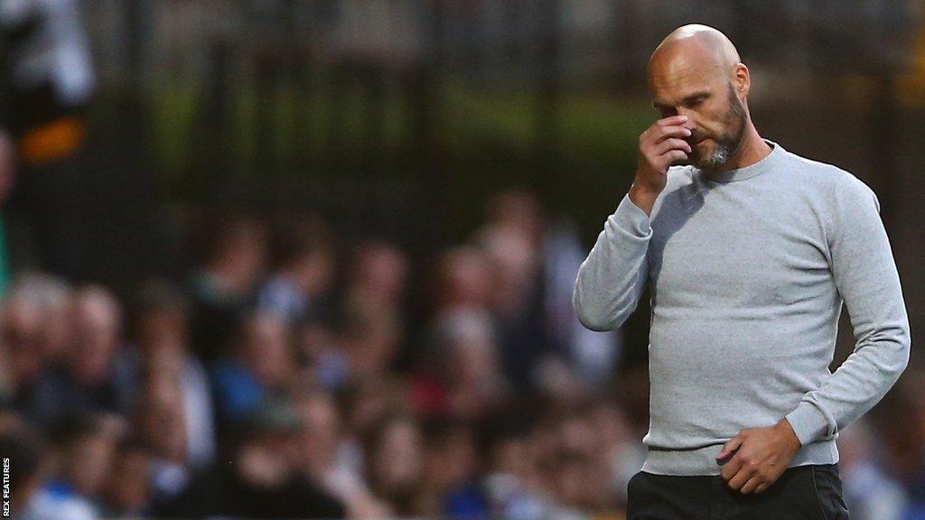 Boss Luke Williams watches on as Notts County lose to Lincoln City