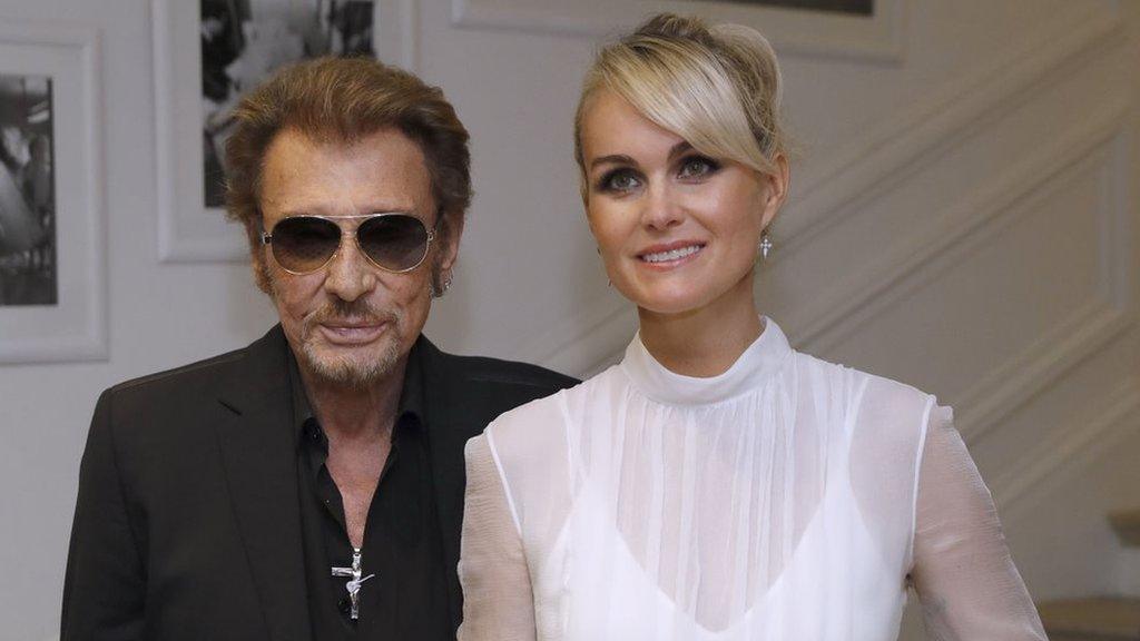 Johnny Hallyday and Laeticia Boudou