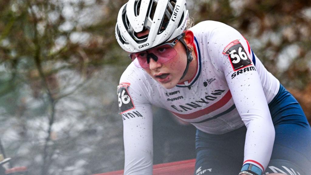 Backstedt Zoe races during the womens UCI World Cup Cyclo-Cross in Zonhoven, Belgium, season 2023-2024 on January 7, 2024 in Zonhoven, Belgium.