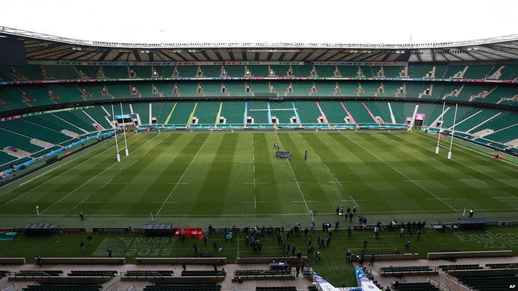 Twickenham rugby pitch