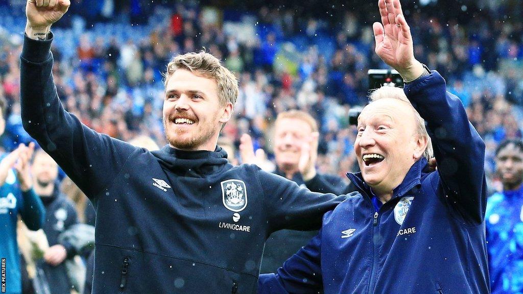 Huddersfield Town forward Danny Ward and boss Neil Warnock