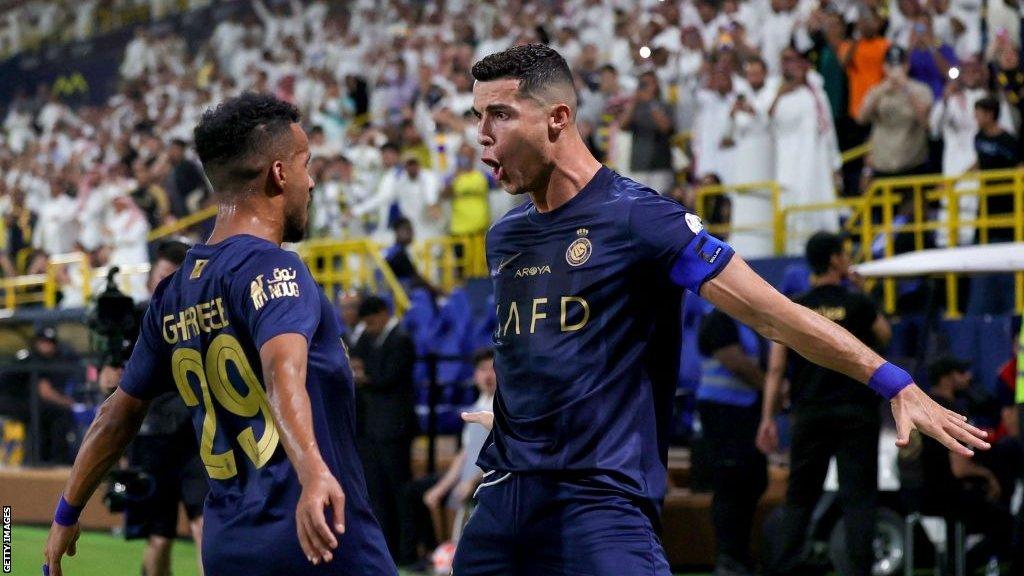 Cristiano Ronaldo celebrates scoring